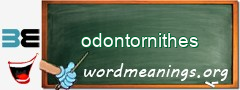 WordMeaning blackboard for odontornithes